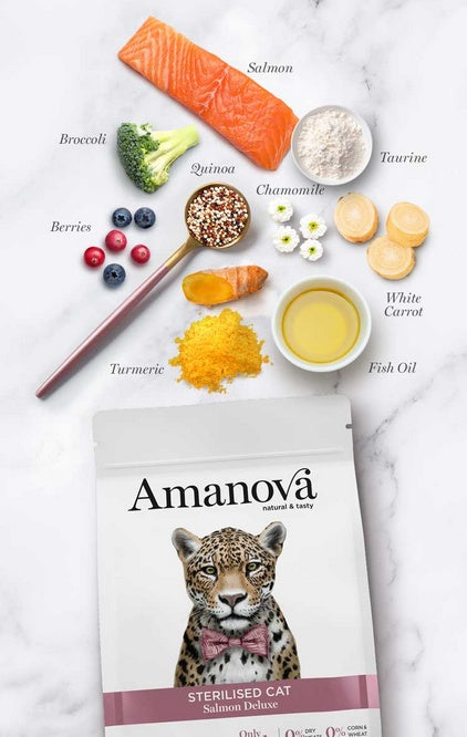 Amanova Cat Sterilised Salmon Deluxe - monobiałkowa karma dla kotów po sterylizacji - Image 2
