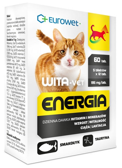 Wita-Vet Kot Energia Junior + Adult 60tabl - Image 2