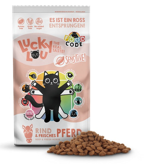 Lucky Lou Food Code Sensitive wołowina & konina 1,7 kg - bez zbóż dla wrażliwych kotów - Image 2