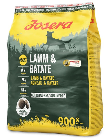 Josera exclusive lamm & batate – bezzbożowa receptura z jagnięciną i batatami – worek 900 g