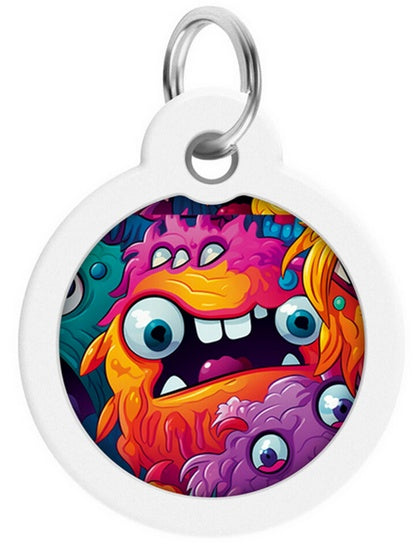 Collar WauDog Smart ID Zawieszka z QR-paszportem okrągła 3cm zębate potwory - Image 2