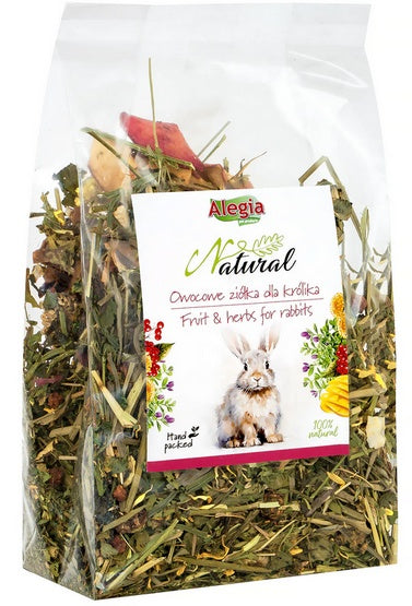 Alegia Natural owocowe ziółka dla królika 130g - ręcznie pakowana mieszanka z owocami - Image 2
