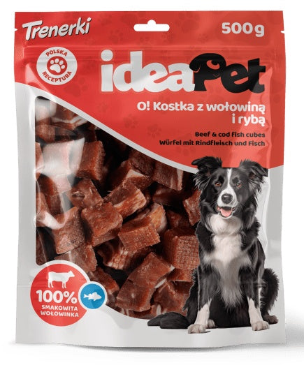 Ideapet kostka z wołowiną i rybą 500 g - wysokobiałkowa nagroda treningowa - Image 2