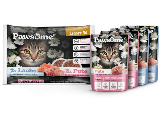 Pawsome Adult Light Lachs/Pute - łosoś/indyk saszetki 4x85g - Image 2