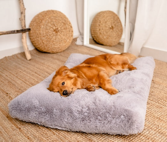 mimiko pets legowisko Shaggy prostokątne XL 85x65 cm szare - antypoślizgowy spód i miękki shaggy - Image 2