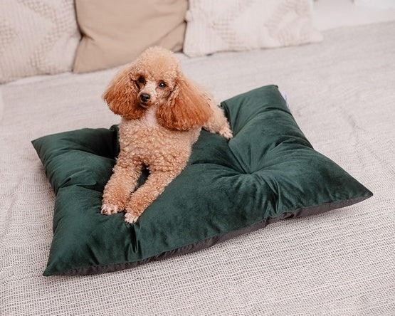 MIMIKO Pets Legowisko Poducha Velvet 70x50cm butelkowa zieleń - Image 2
