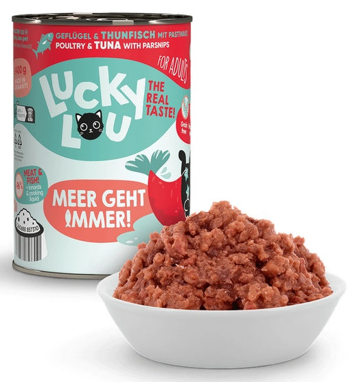 Lucky Lou Lifestage Adult Drób i tuńczyk puszka 400g - Image 2