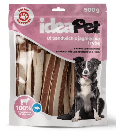 IdeaPet sandwich z jagnięciną i rybą 500 g - miękka przekąska bogata w białko - Image 2