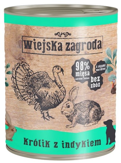Wiejska Zagroda Królik z indykiem puszka 800g - Image 2