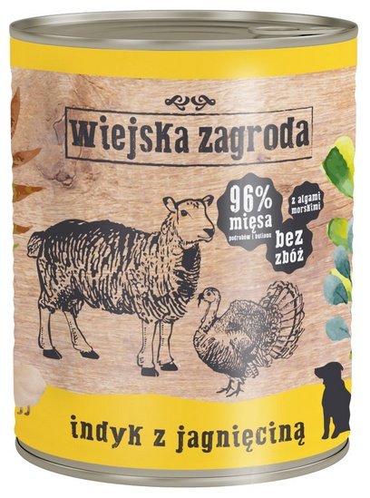 Wiejska Zagroda Indyk z jagnięciną puszka 800g - Image 2