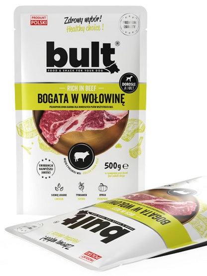 Bult mielonka bogata w wołowinę saszetka 500g – 75% mięsa i produktów pochodzenia zwierzęcego