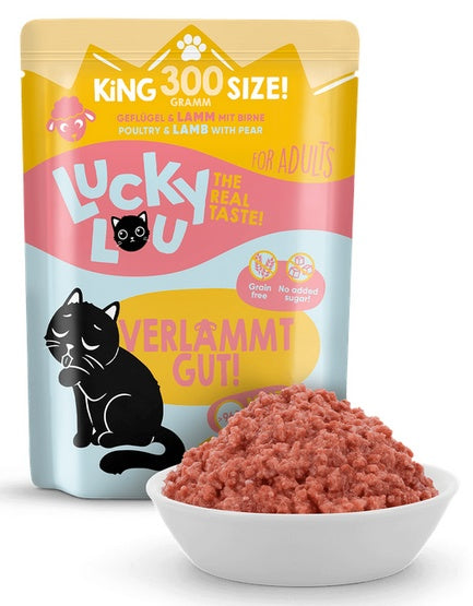 Lucky Lou Lifestage Adult drób i jagnięcina saszetka 300 g - wysoka zawartość mięsa bez zbóż - Image 1