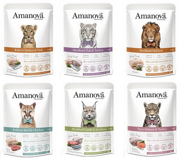 Amanova Cat zestaw saszetek 6x85 g - miks smaków na każdy dzień - Image 1
