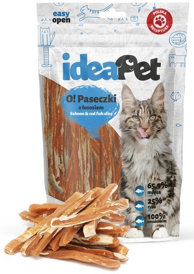 IdeaPet O! Kot Paski z łososiem 60g - Image 1