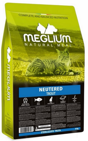 Meglium Cat Adult Neutered Trout 10kg – receptura dla kotów po sterylizacji