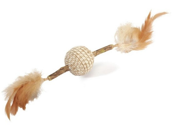 Camon Cat Toy Matatabi kij z piłką jutową - podwójna stymulacja do gryzienia i zabawy - Image 2