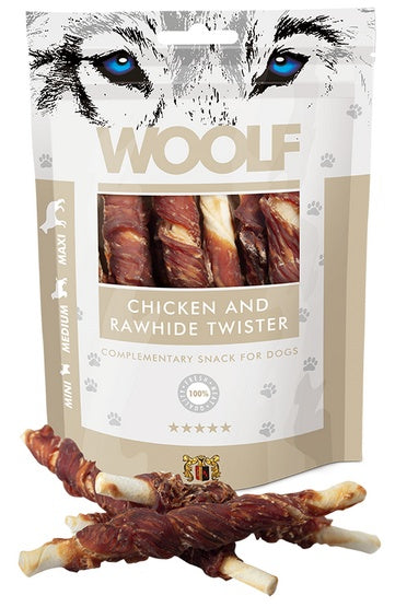 Woolf Chicken & Rawhide Twister 100g - dłuższe żucie w formie twistów - Image 1