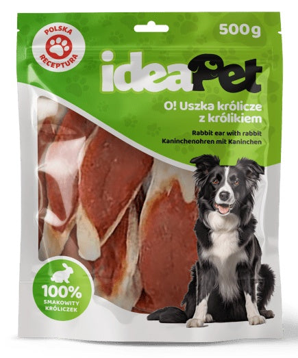 ideapet uszka królicze z królikiem 500g - naturalny gryzak dla higieny zębów - Image 2