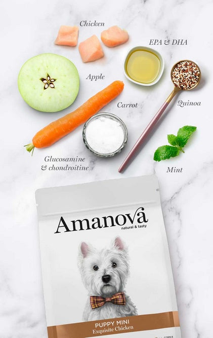 Amanova dog puppy mini exquisite chicken - 72% świeżego kurczaka dla małych ras - Image 2