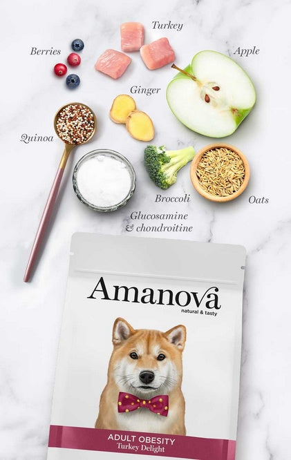 Amanova Dog Adult Obesity Turkey Delight indyk 10 kg - monobiałkowa formuła z L-karnityną na kontrolę masy - Image 2