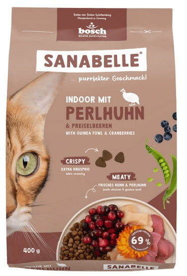 Sanabelle Indoor 400g – chrupiąca karma dla kotów niewychodzących