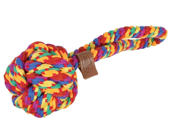 Zolux Zabawka dla psa szarpak piłka sznur Rainbow 9,5cm - Image 2
