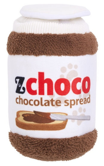 ZippyPaws pluszowa norka bungee Słoik czekolady - piszczące zabawki na gumce bez gubienia - Image 2