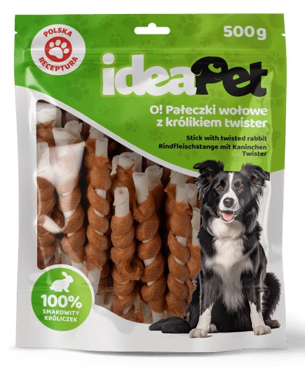 IdeaPet pałeczki wołowe z królikiem Twister 500g - skręcany gryzak o wysokiej zawartości białka - Image 2