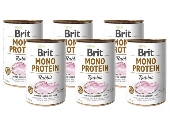 Brit Mono Protein Rabbit puszki 6x400g – jedno źródło białka z królika