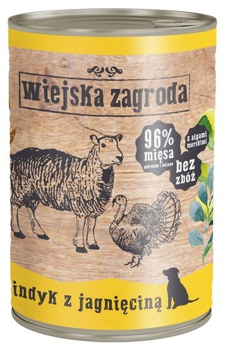 Wiejska Zagroda Indyk z jagnięciną puszka 400g - Image 2
