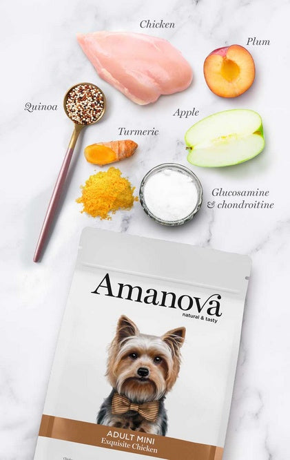Amanova dog adult mini exquisite chicken - 70% świeżo przygotowanego kurczaka w małej granulce - Image 2