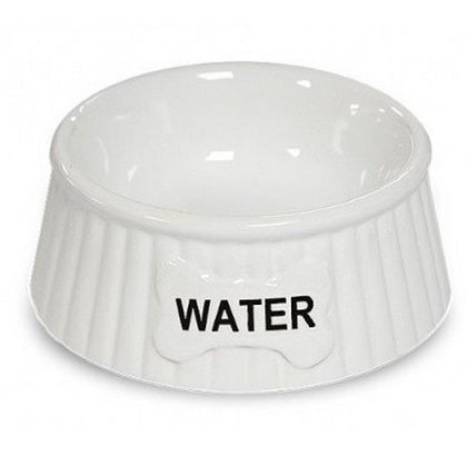 Yarro/Moderna miska ceramiczna dla psa Water biała – stabilna i łatwa w czyszczeniu
