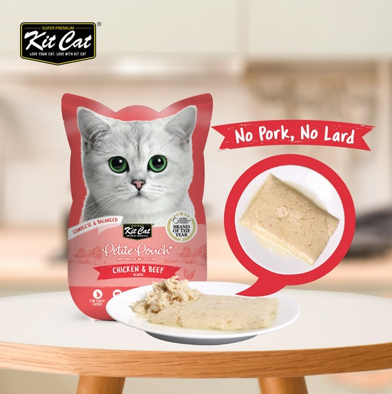 Kit Cat Petite Pouch Tuna Chicken & Beef saszetka 70g - bezzbożowa mokra karma dla wybrednych kotów - Image 3