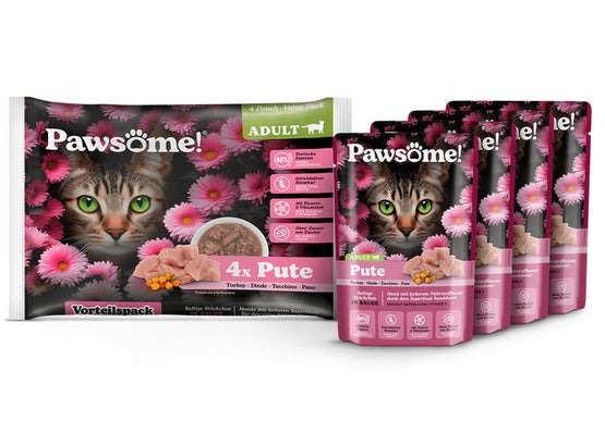 Pawsome Adult Pute - indyk saszetki 4x85g - Image 2