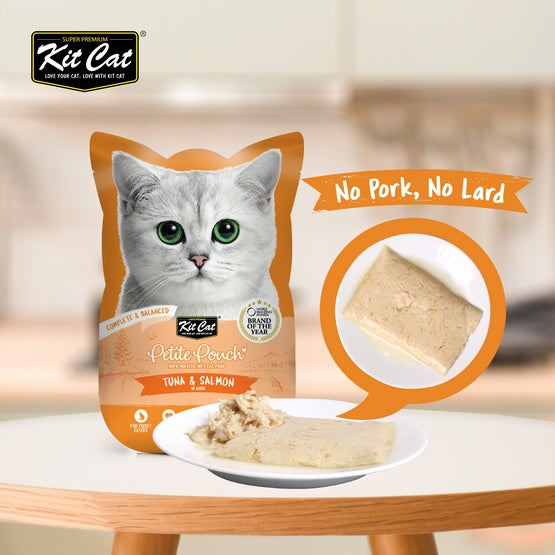 Kit Cat Petite Pouch Tuna & Salmon saszetka 70g - bez zbóż i z tauryną - Image 3