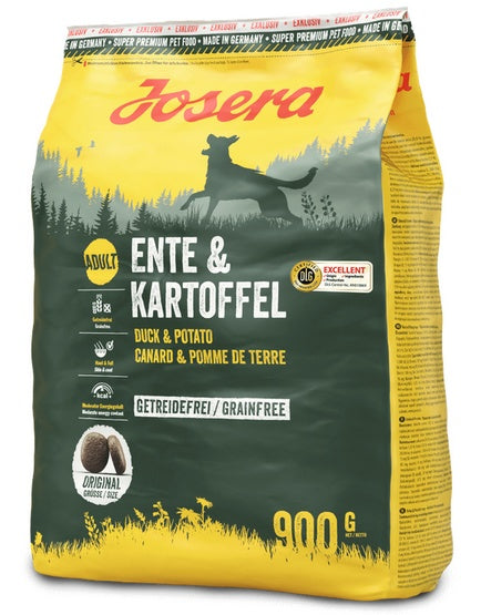 Josera exclusive ente & kartoffel - bezzbożowa karma z kaczką dla wrażliwych psów - worek 900 g - Image 1