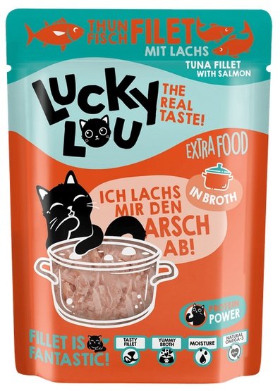 Lucky Lou Extrafood tuńczyk & łosoś w bulionie - soczyste filety bez zbóż - Image 2