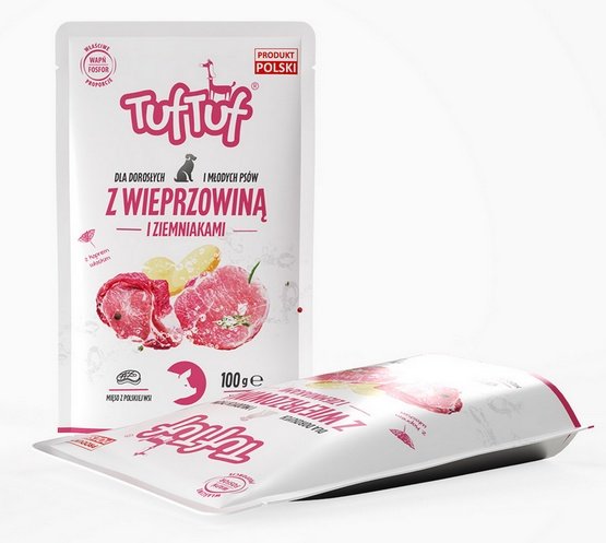 TUF TUF Wieprzowina z ziemniakami dla psa saszetka 100g - Image 2