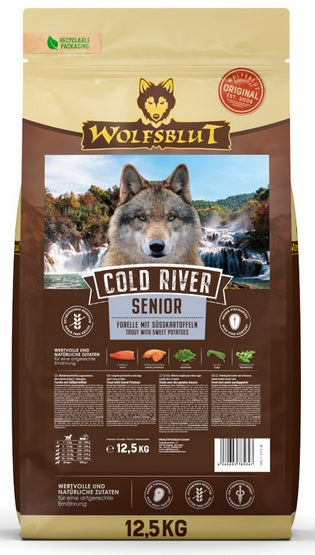 Wolfsblut Dog Cold River Senior pstrąg i bataty 12,5 kg – bezzbożowa karma rybna dla psich seniorów - Image 2