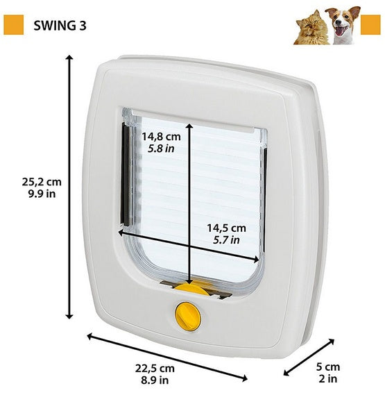 Ferplast Swing 3 drzwiczki szare - 4-kierunkowa blokada - Image 2