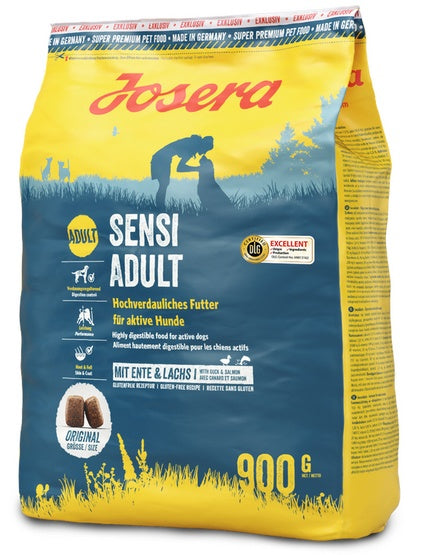 josera exclusive sensiadult – lekkostrawna receptura dla wrażliwych aktywnych psów – worek 900 g
