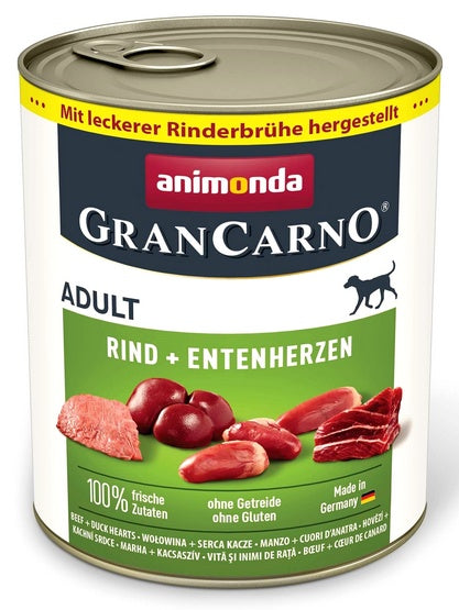 Animonda GranCarno Original Adult Rind Entenherzen Wołowina + Serca kacze puszka 800g - Image 1