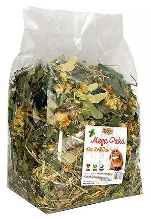 Alegia Mega Paka dla królika 650 g - 22 naturalne składniki z gałązkami i korzeniami - Image 2