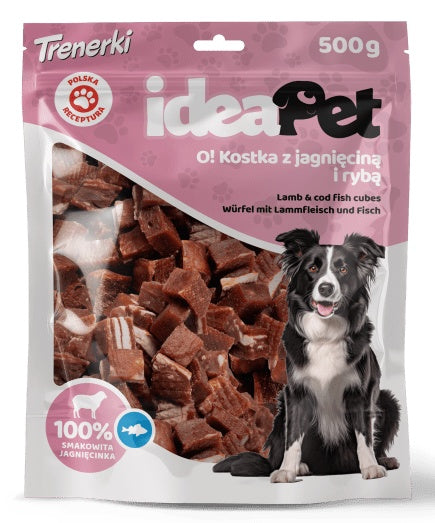 Ideapet kostka z jagnięciną i rybą 500 g - wysoka zawartość białka - Image 2