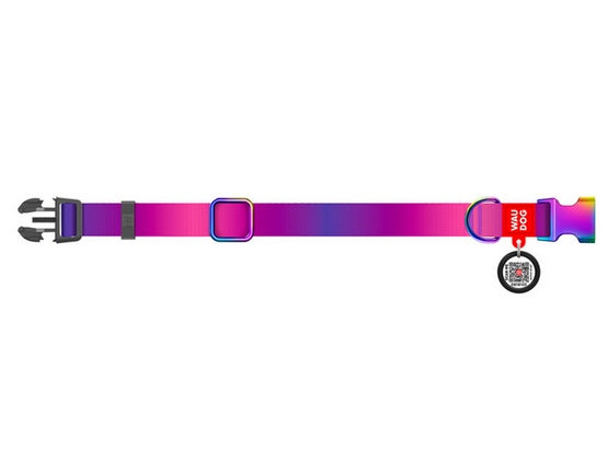 Collar WauDog Recycled obroża nylonowa z QR-paszportem - gradient fioletowy L - Image 2