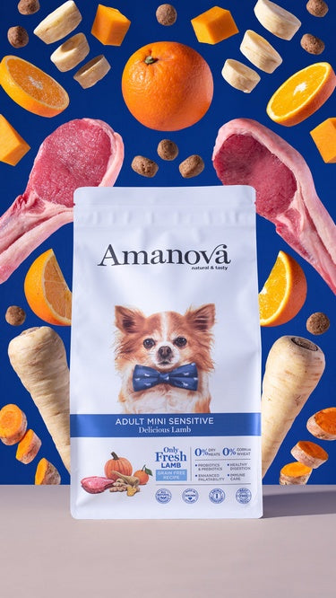 Amanova dog adult mini sensitive delicious lamb – jagnięcina delikatna dla wrażliwego trawienia 800g - Image 2