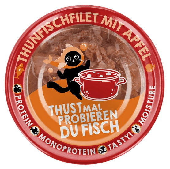 Lucky Lou Extrafood tuńczyk i jabłko w bulionie puszka 70g - soczysty filet bez zbóż - Image 2