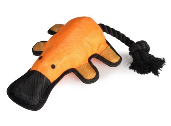 Camon dog toy nylonowy dziobak z piszczałką i liną - 38 cm do szarpania - Image 2
