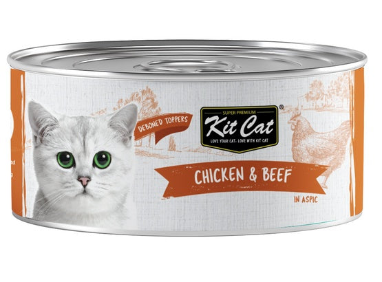Kit Cat Chicken & Beef puszka 80g - bezzbożowa mokra karma z tauryną - Image 2