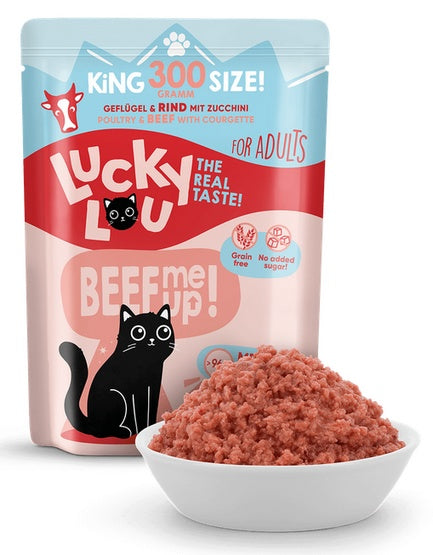Lucky Lou Lifestage Adult drób i wołowina saszetka 300g - ponad 94% składników mięsnych - Image 1